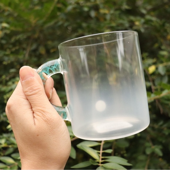 Starbucks 2023 Holiday Frosted Clear Gradient Swirl Handle Glass Mug - Picture 2 of 5